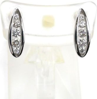 Tasaki Diamond Au750 White Gold Earrings