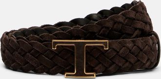 Tod's T Timeless braided suede belt