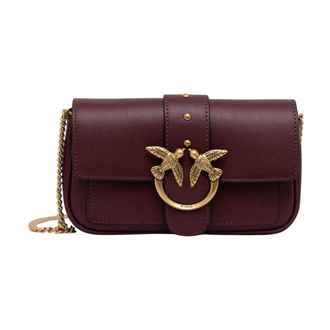 Pinko Love One Pocket - Dames - Schoudertassen - Bruin - ONE Size - Leer - Tassen