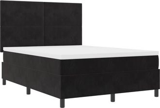 vidaXL Vidaxl - Box Spring Bed with Mattress Black 160 x 200 cm Velvet