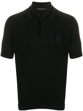 Billionaire Boys Club crest-embroidered knitted polo shirt - men - Cotton - S - Black