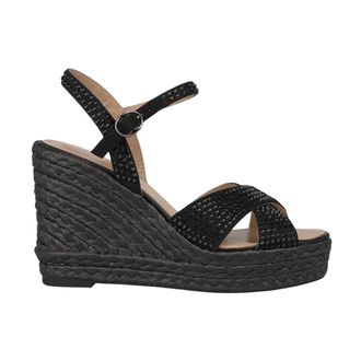 Alma En Pena Wedges, female, Black, 7 UK, Braided wedge with beading