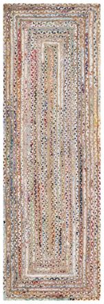 Safavieh Alfombra yute/algod&oacute;n beige/multicolor 69 x 213 cm