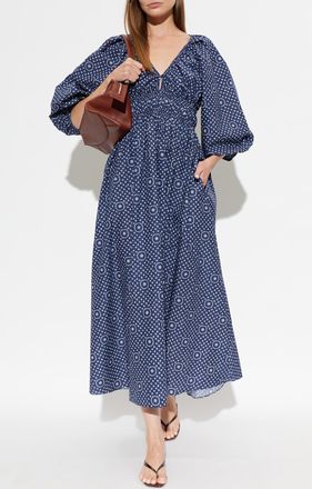 Matteau Draped Maxi Dress, Womens, Navy Blue