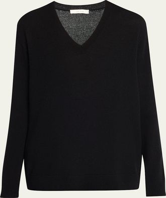 The Row Phora Lightweight Cashmere V-Neck Sweater