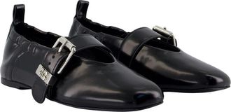 Ganni Womens Sue Box Ballerina Black Synthetic