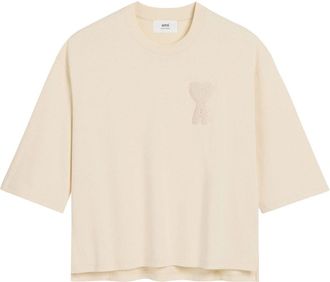 Ami Ami de Coeur-patch cotton T-shirt - Neutrals