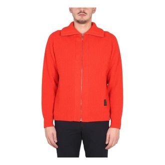 Paul Smith Cardigans, male, Orange, Size: S Cardigan Zip Thru