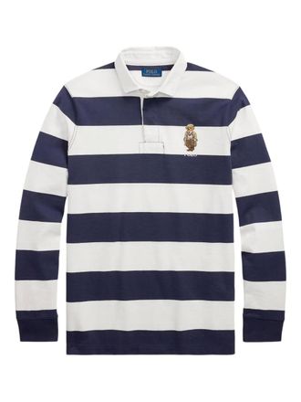 Polo Ralph Lauren striped long-sleeve polo shirt - men - Cotton - L - Blue