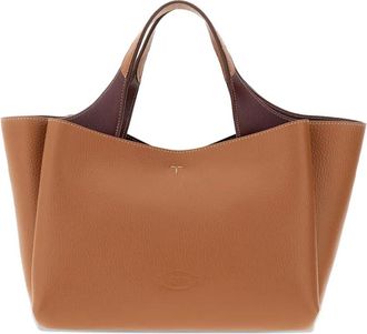 Tod's Leren handtas met dubbele handgreep - Bruin