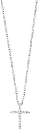 Effy Sterling Silver Diamond Cross Pendant Necklace in White at Nordstrom Rack, Size 18