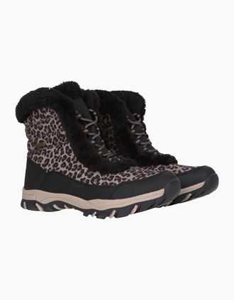 Mountain Warehouse Womens Mountain Warehouse Womens/Ladies Ohio Leopard Print Thermal Snow Boots - Black - Size: 6