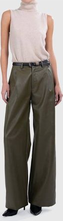 Parentezi Milo Faux Leather Pant In Olive