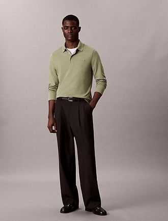 Calvin Klein Polo Slim De Algod&oacute;n De Manga Larga