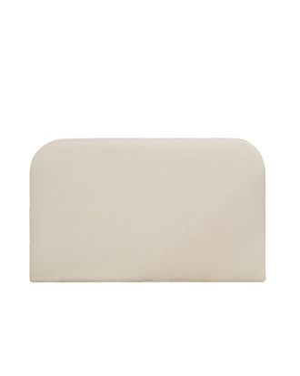 Deco Wood Cabecero tapizado desenfundable de boucl&eacute; blanco 120x110cm