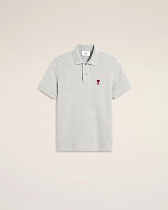 Ami Ami Mens de Coeur Cotton Polo Grey