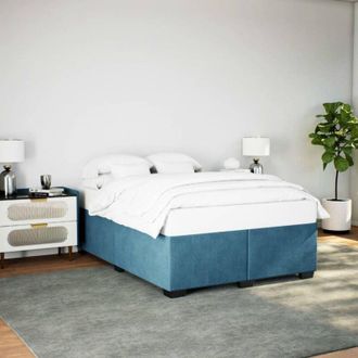 vidaXL Estructura De Cama De Terciopelo Azul 140x190 Cm Vidaxl