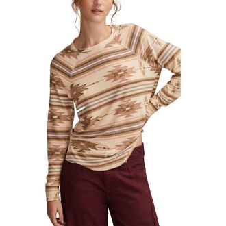 Lucky Brand Cloud Raglan Sleeve Knit Top in Neutral Combo at Nordstrom Rack, Size X-Small