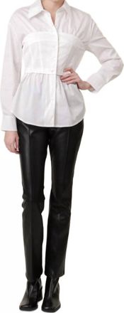 Line & Dot Rene Poplin Top In Ivory