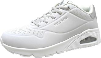 Skechers Womens Uno - Shimmer Away Sneaker, White, 5.5 UK