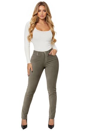 HyBrid & Company Super Comfy Stretch Women 5 Pockets Corduroy Skinny Pants P21950SKX Olive 16