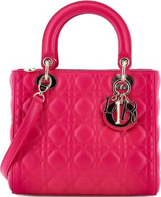 Dior Lady Dior Bag Cannage Quilt Lambskin Medium satchel - Rosa