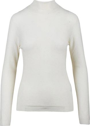 Fabiana Filippi White Wool-Blend Minimalist Sweater
