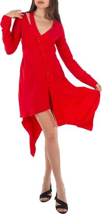 Stella McCartney Ladies Red Asymmetric-Seam Cut-Out Dress, Brand Size 38 (US Size 4)