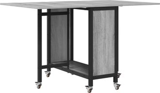 vidaXL Mesa De Comedor Plegable Con Ruedas 130 X 80 X 76,5 Cm Acero Pb Vidaxl