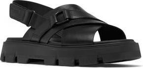 Sorel REIN CB Crisscross Sandal in Black/Black at Nordstrom Rack, Size 9.5