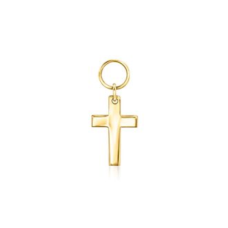 RS Pure by Ross-Simons Italian 14kt Yellow Gold Cross Hoop Charms
