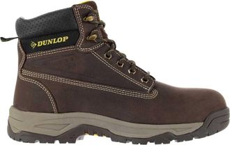 Dunlop Veiligheidslaarzen voor heren van nubuck met stalen neus (Bruin)