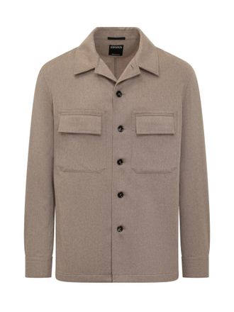 Ermenegildo Zegna Beige Regular Solid Shirt