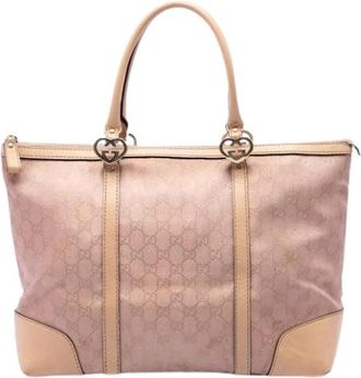 Gucci Pre-owned Canvas Tote Bag - Dames - Vintage Shopper - Roze - ONE Size - Vintage