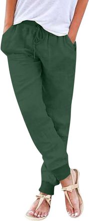 Generic Womens Elastic Waist Pants Casual Trousers with Pockets Ladies Pajamas Camouflage (Green, XXXL)