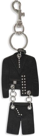 Versace leather keyring - unisex - Leather/Metal - One Size - Black