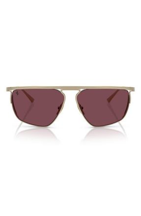 Ferrari 59mm Irregular Sunglasses in Pale Gold /Bordeaux at Nordstrom