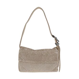 Benedetta Bruzziches Shoulder Bags, female, Yellow, Size: ONE SIZE Embellished Shoulder Bag with Flap Closure and Adjustable Strap