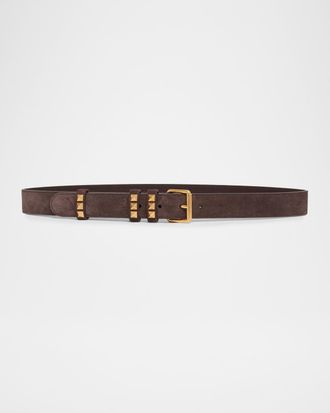 Valentino Garavani Rockstud Suede Belt, 30mm