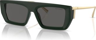 Tiffany & Co. Donkergroen/Donkergrijs Zonnebril - Dames - Zonnebrillen - Zwart - 54 MM - Accessoires