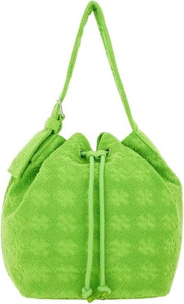 Tory Burch Green T Monogram Oversized Large Bucket Bag