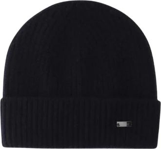 Herno Pure Cashmere Beanie - Heren - Hoeden - Blauw - ONE Size - Accessoires