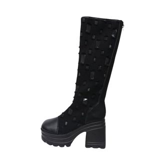 Generic Blue Jean Cowgirl Boots High Boot with A Rear Zipper and Thick Sole and High Heels for Women Tan Boot