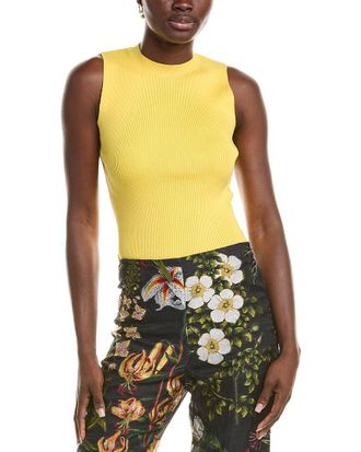 Oscar De La Renta Oscar De La Renta Silk-Blend Rib Tank