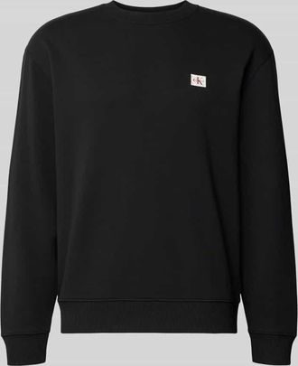 Calvin Klein Jeans Sweatshirt mit Label-Detail und Rundhalsausschnitt in Black, Größe XXL
