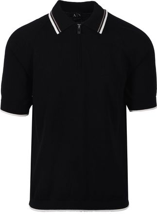 A|X Armani Exchange Mens KNITTED POLO SHIRT BLACK Cotton - Size 2XL