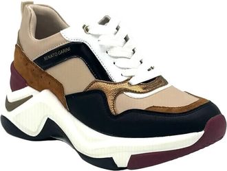 Renato Garini Womens Chunky Fashion Sneaker In Black Nude