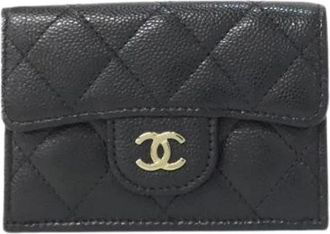 Chanel Pre-owned Wallets, male, Black, Size: ONE SIZE Pre-owned Timeless Classic Line Caviar Skin Wallet