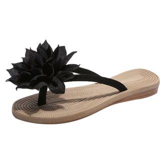Generic Womens Sandals Toe Separator with Flowers Platform Flip Flops Summer Slippers Indoor Outdoor Slippers EVA Slippers Slides Leisure Beach Shoes Elegant 