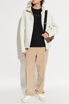 Moncler T-shirt With Embroidered Logo, Mens, Black